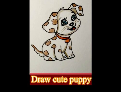 Draw cute puppy #shorts #satisfying #art #animals #dog
