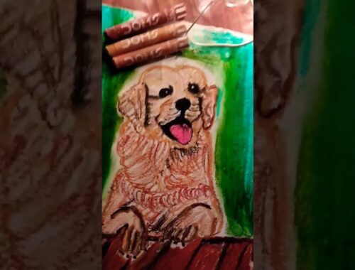 easy oil pastel colours drawing || cute puppy drawing ||