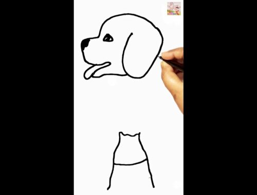 How to draw cute puppy easy
