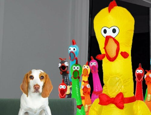 Puppy vs Rubber Chicken Invasion: Cute Puppy Dog Indie Battles Giant Rubber Chickens Prank