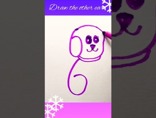 easy to draw a cute puppy using numbers