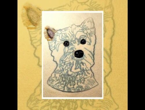 Yorkshire Terrier needle felted portrait in progress