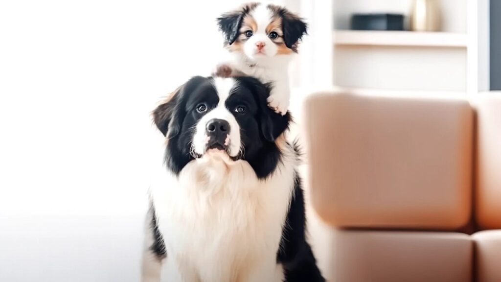 These Puppies Think Dad’s Head Is A Saddle